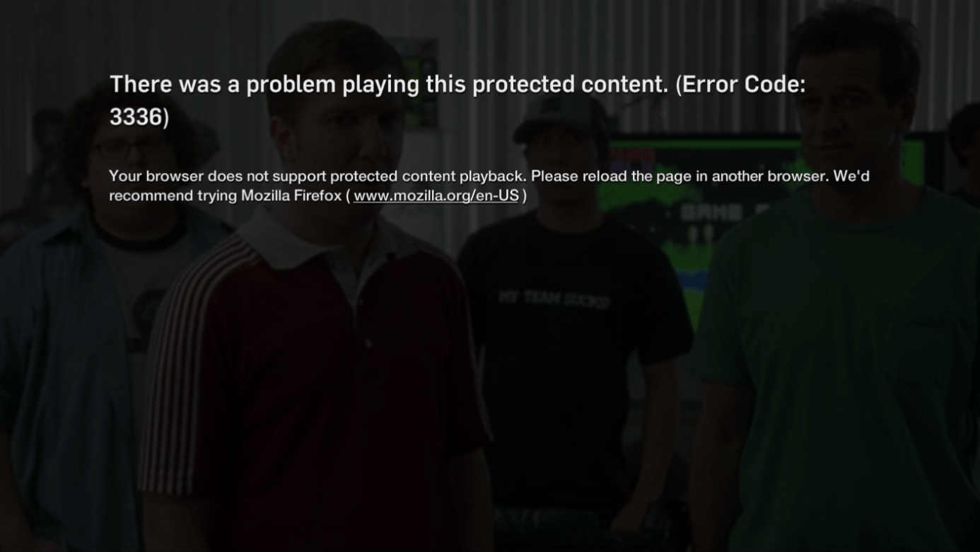 Hulu Protected Content Errors - Error Image