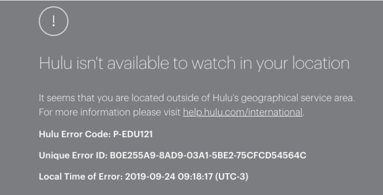 Hulu in Malaysia geo-location error