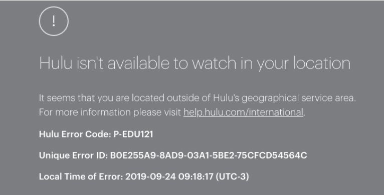 Hulu in Denmark geo-location error