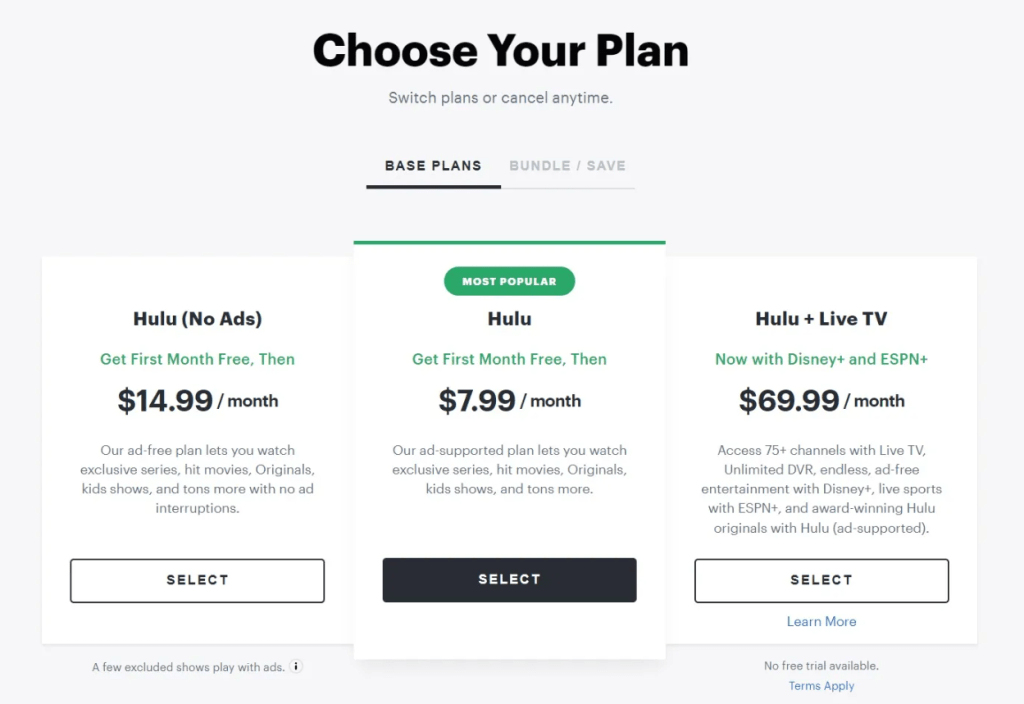 Hulu Price Plans