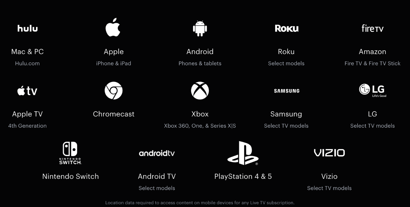 Hulu on Nintendo Switch - Hulu devices