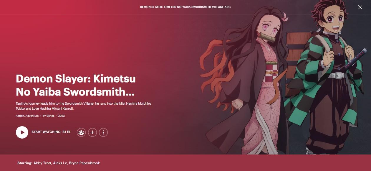 Demon Slayer Season 3 on Hulu 