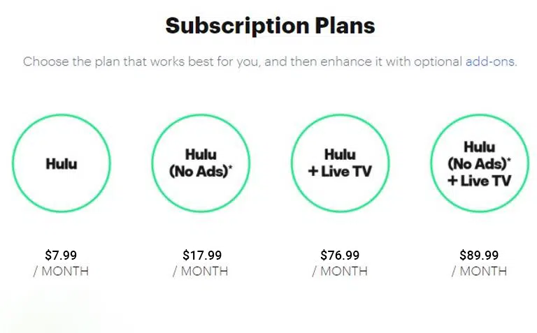 Hulu on Vizio Smart TV - price plans