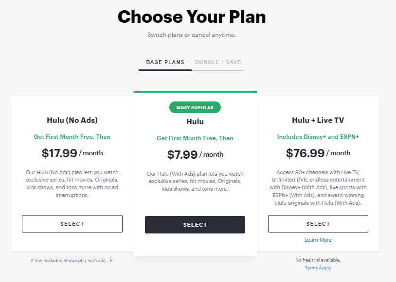 Hulu on Apple TV - Hulu price plans