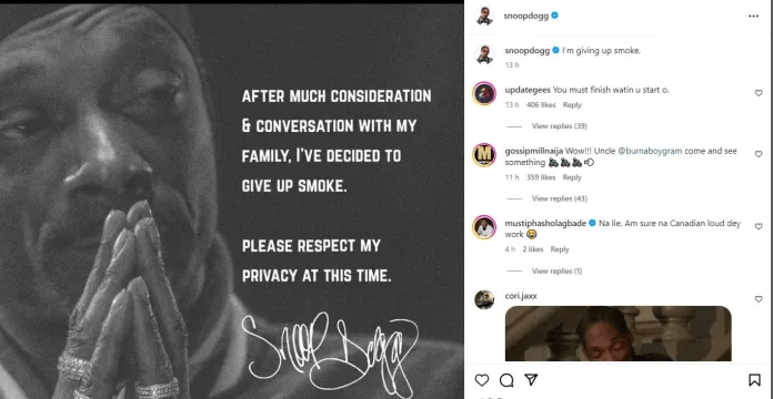 Snoop Dogg Promotes Smokeless Fire Pit After Announcing Quitting Smoke